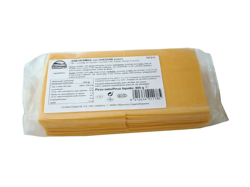 Cheddar Rojo Lonchas 800Gr.