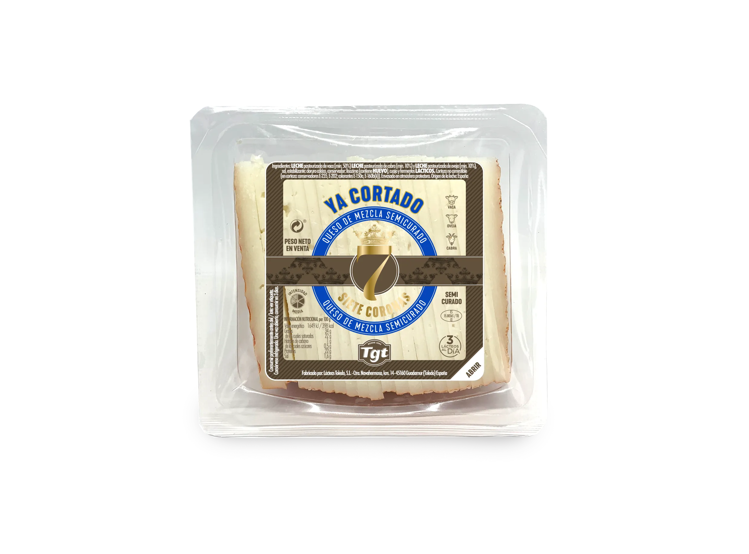 7 Coronas Semicurado Mezcla Ya Cortado