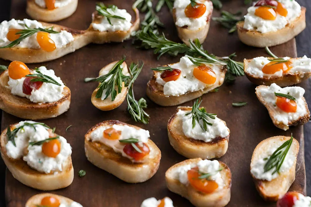 Aperitivos con queso de cabra