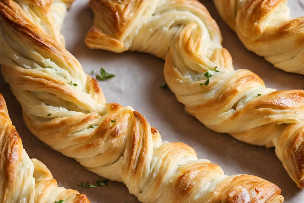 Lazos de queso con hojaldre