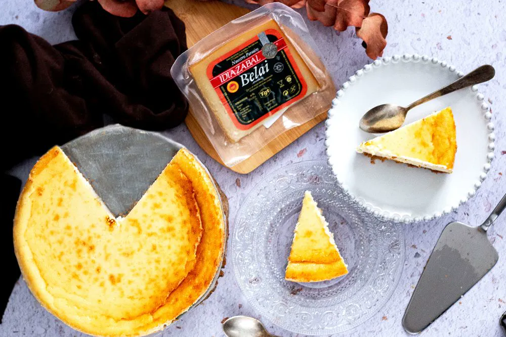 tarta de queso con Idiazabal