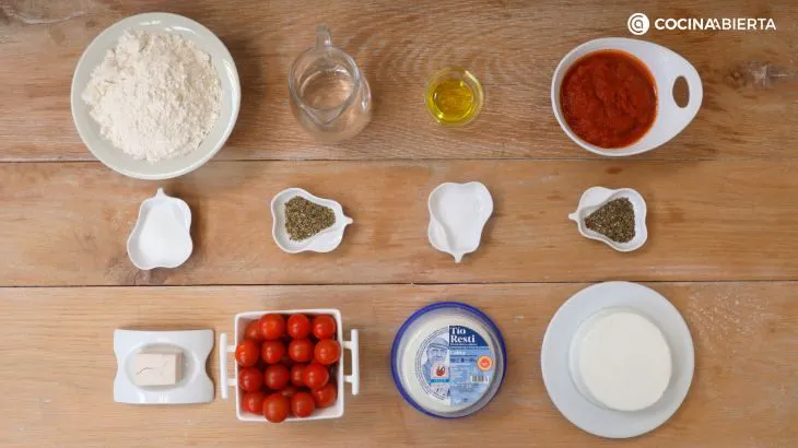 Ingredientes para la Pizza con queso de cabra