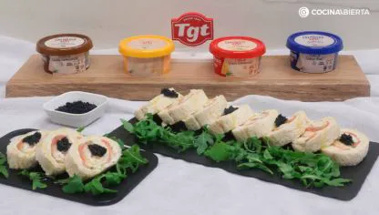 Rollitos de salmón y queso crema emmental x Karlos Arguiñano