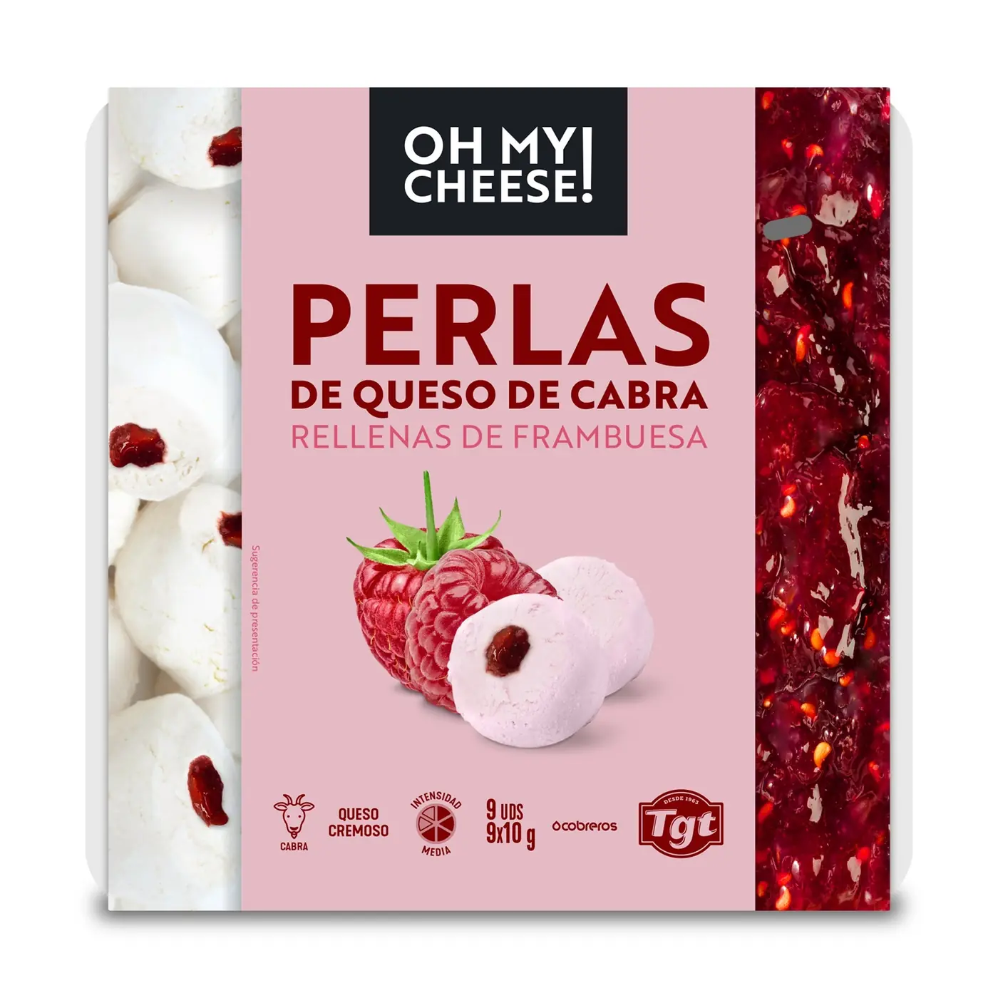Oh My Cheese - Perlas con frambuesa - Cabra - 90Gr