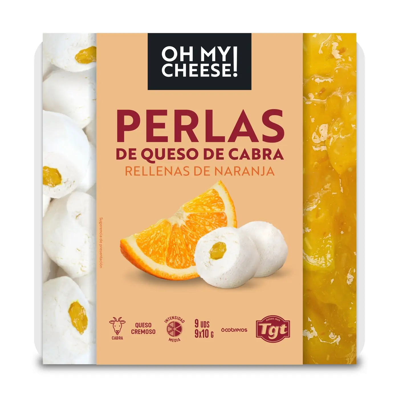 Oh My Cheese - Perlas con naranja - Cabra - 90Gr
